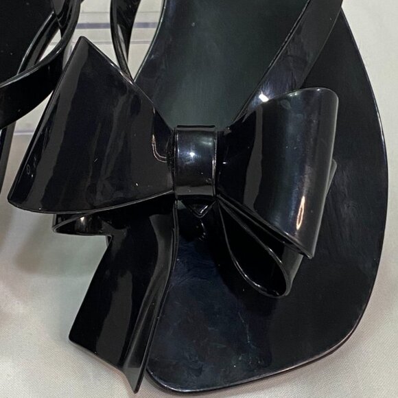 Jeffrey Campbell Jelly Bow Thong Slide Sandals Black Size 10 - Picture 5 of 10